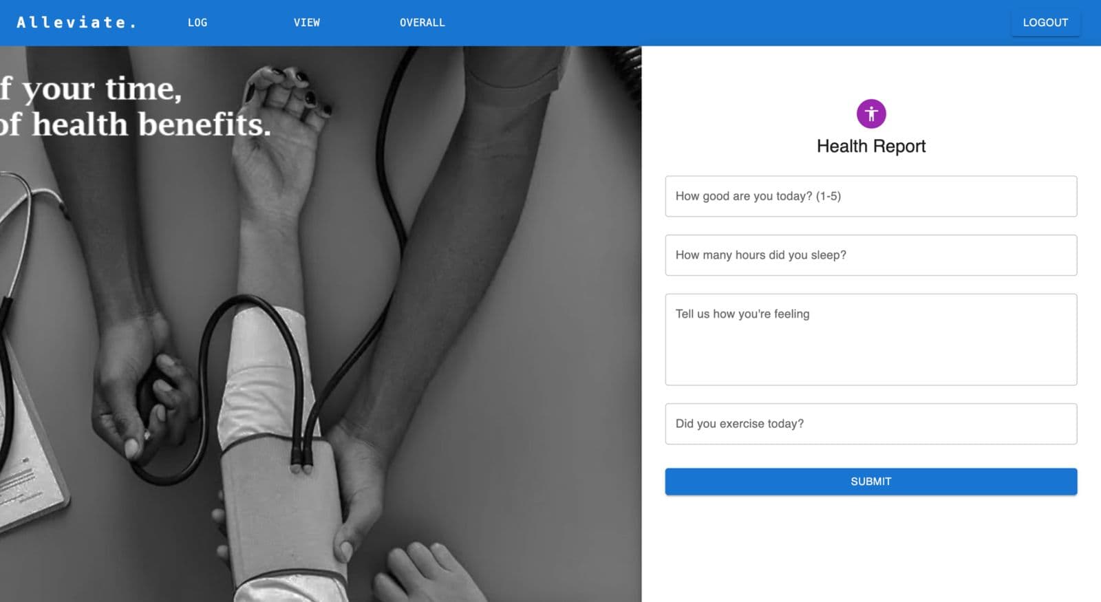 Alleviate HealthApp preview
